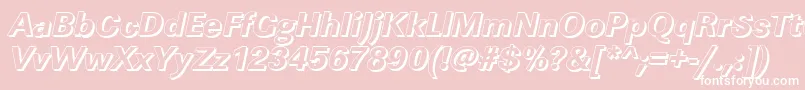 LinearshXboldItalic-Schriftart – Weiße Schriften auf rosa Hintergrund