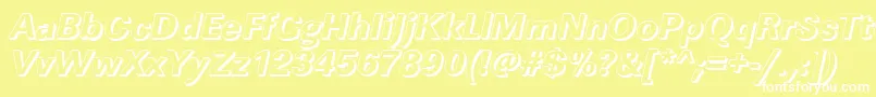 LinearshXboldItalic Font – White Fonts on Yellow Background