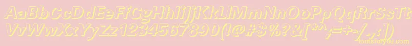 LinearshXboldItalic-Schriftart – Gelbe Schriften auf rosa Hintergrund