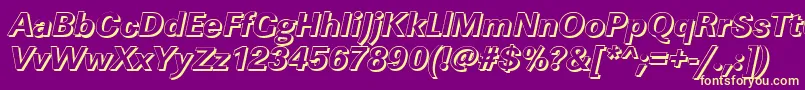 LinearshXboldItalic Font – Yellow Fonts on Purple Background