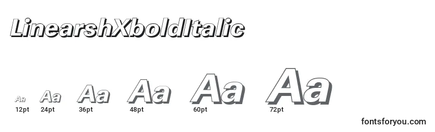 Размеры шрифта LinearshXboldItalic