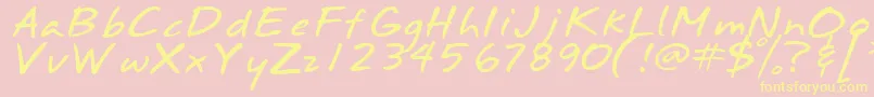 Police Annifont – polices jaunes sur fond rose