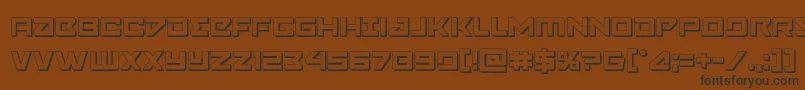 Navycadet3D-Schriftart – Schwarze Schriften auf braunem Hintergrund