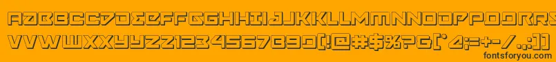 Navycadet3D-Schriftart – Schwarze Schriften auf orangefarbenem Hintergrund