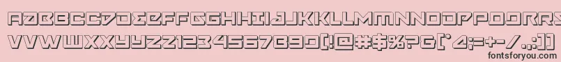 Navycadet3D-fontti – mustat fontit vaaleanpunaisella taustalla