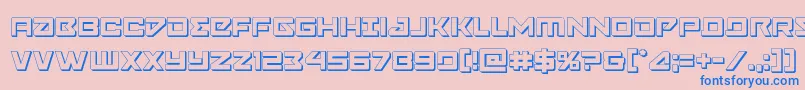 Navycadet3D-fontti – siniset fontit vaaleanpunaisella taustalla