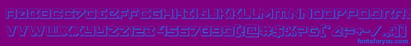 フォントNavycadet3D – 紫色の背景に青い文字