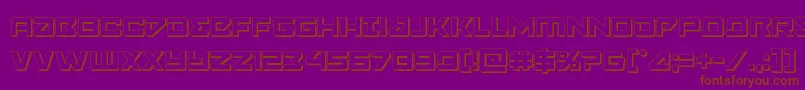 Navycadet3D-Schriftart – Braune Schriften auf violettem Hintergrund