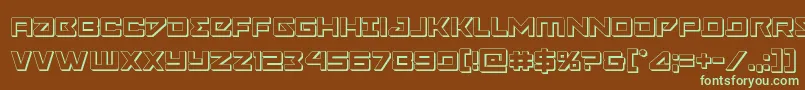 Navycadet3D-Schriftart – Grüne Schriften auf braunem Hintergrund