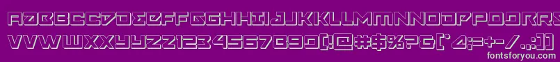 フォントNavycadet3D – 紫の背景に緑のフォント