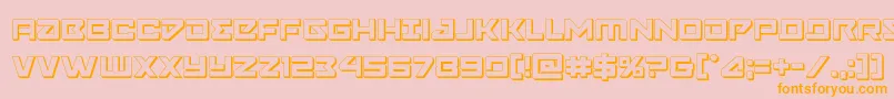 Navycadet3D-Schriftart – Orangefarbene Schriften auf rosa Hintergrund