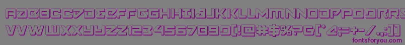 フォントNavycadet3D – 紫色のフォント、灰色の背景