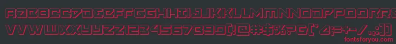 Navycadet3D-Schriftart – Rote Schriften auf schwarzem Hintergrund
