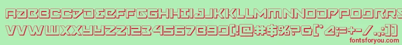 フォントNavycadet3D – 赤い文字の緑の背景
