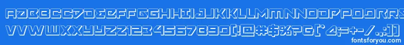 Navycadet3D-Schriftart – Weiße Schriften auf blauem Hintergrund
