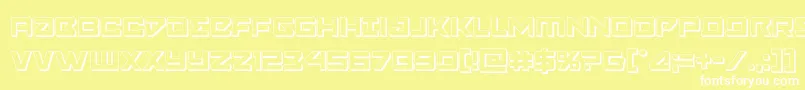 Navycadet3D-Schriftart – Weiße Schriften auf gelbem Hintergrund