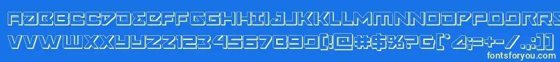Navycadet3D Font – Yellow Fonts on Blue Background