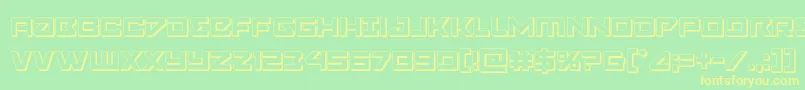 Navycadet3D-fontti – keltaiset fontit vihreällä taustalla