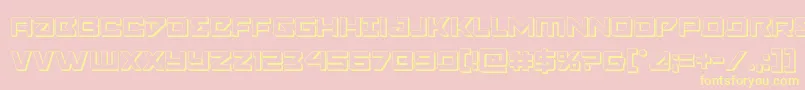 Navycadet3D-Schriftart – Gelbe Schriften auf rosa Hintergrund