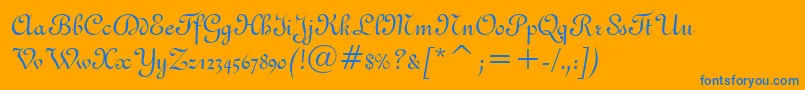 フォントGandoBt – オレンジの背景に青い文字