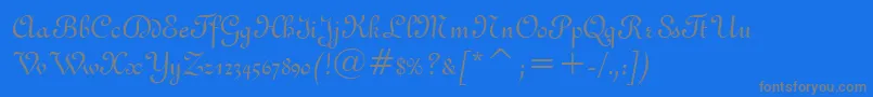 フォントGandoBt – 青い背景に灰色の文字