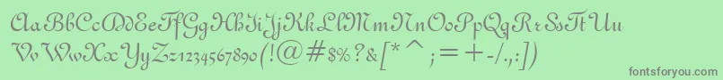 フォントGandoBt – 緑の背景に灰色の文字