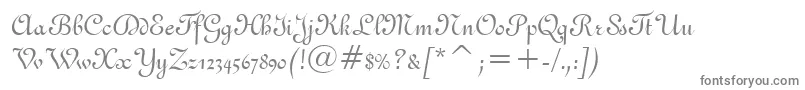 フォントGandoBt – 白い背景に灰色の文字