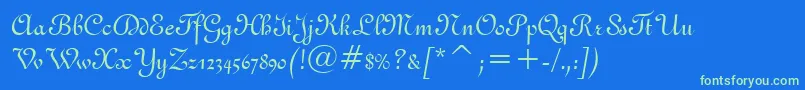 Шрифт GandoBt – зелёные шрифты на синем фоне