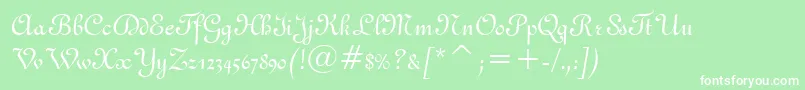 フォントGandoBt – 緑の背景に白い文字