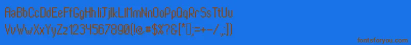 フォントPixtall – 茶色の文字が青い背景にあります。