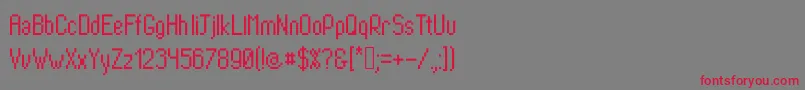 Czcionka Pixtall – czerwone czcionki na szarym tle