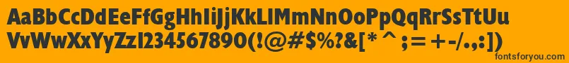Humanist521ExtraBoldCondensedBt-Schriftart – Schwarze Schriften auf orangefarbenem Hintergrund