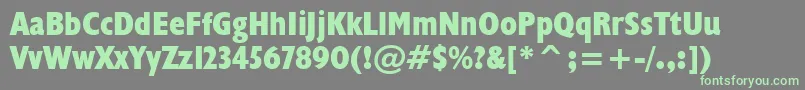 Humanist521ExtraBoldCondensedBt-fontti – vihreät fontit harmaalla taustalla