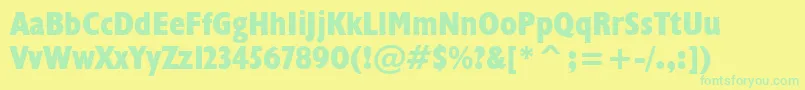 Humanist521ExtraBoldCondensedBt Font – Green Fonts on Yellow Background