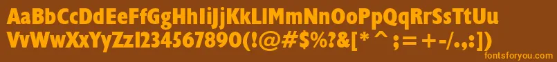 Humanist521ExtraBoldCondensedBt Font – Orange Fonts on Brown Background