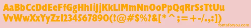 Humanist521ExtraBoldCondensedBt-Schriftart – Orangefarbene Schriften auf rosa Hintergrund