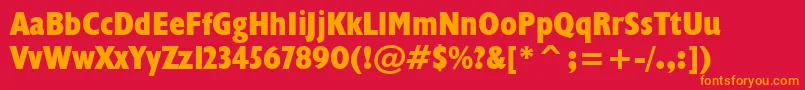 Шрифт Humanist521ExtraBoldCondensedBt – оранжевые шрифты на красном фоне