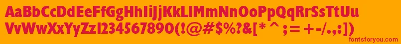 Humanist521ExtraBoldCondensedBt Font – Red Fonts on Orange Background