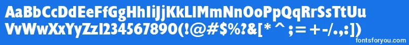 Humanist521ExtraBoldCondensedBt Font – White Fonts on Blue Background