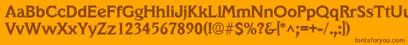 VeracruzBold-Schriftart – Braune Schriften auf orangefarbenem Hintergrund