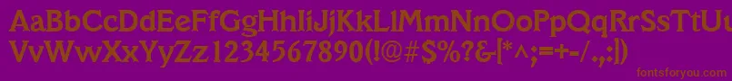 VeracruzBold-Schriftart – Braune Schriften auf violettem Hintergrund
