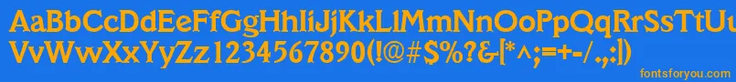 VeracruzBold Font – Orange Fonts on Blue Background