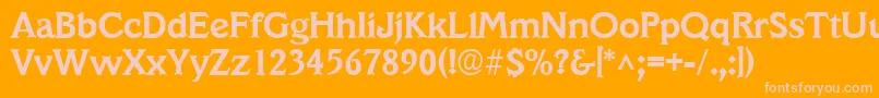 VeracruzBold-Schriftart – Rosa Schriften auf orangefarbenem Hintergrund