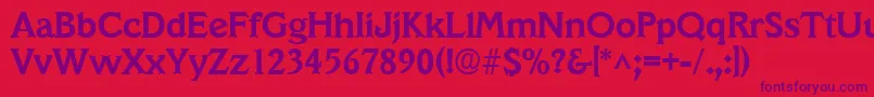 Weitere Informationen zur VeracruzBold-Schriftart VeracruzBold-Schriftart – Violette Schriften auf rotem Hintergrund