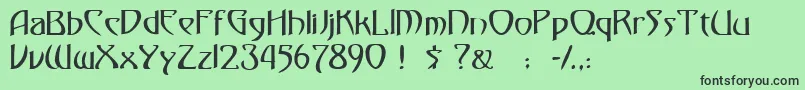 フォントGismondaRegular – 緑の背景に黒い文字