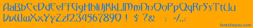 フォントGismondaRegular – オレンジの背景に青い文字