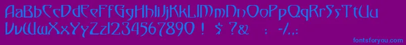 フォントGismondaRegular – 紫色の背景に青い文字