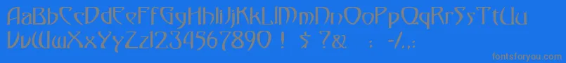 フォントGismondaRegular – 青い背景に灰色の文字