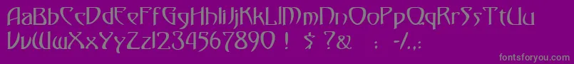 フォントGismondaRegular – 紫の背景に灰色の文字