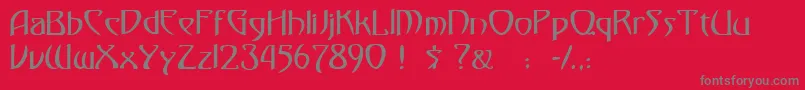 フォントGismondaRegular – 赤い背景に灰色の文字